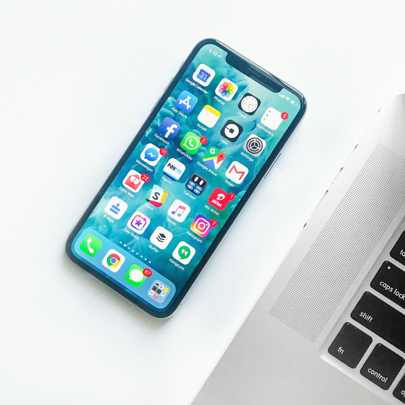 Messaging and social apps on a smartphone screen